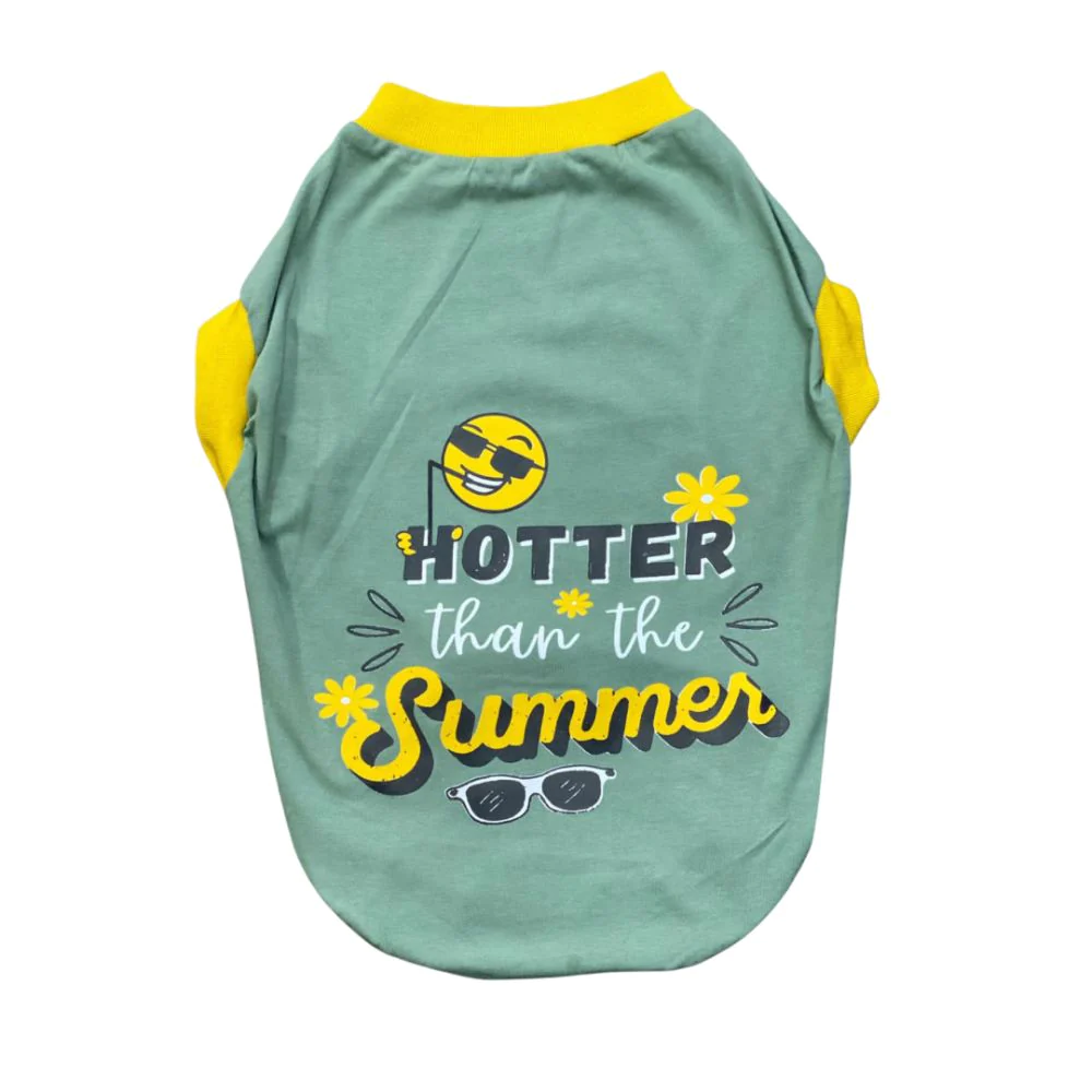 Pet Set Go Hotter Than The Summer Sleeveless T Shirt for Dog (Green) image 4