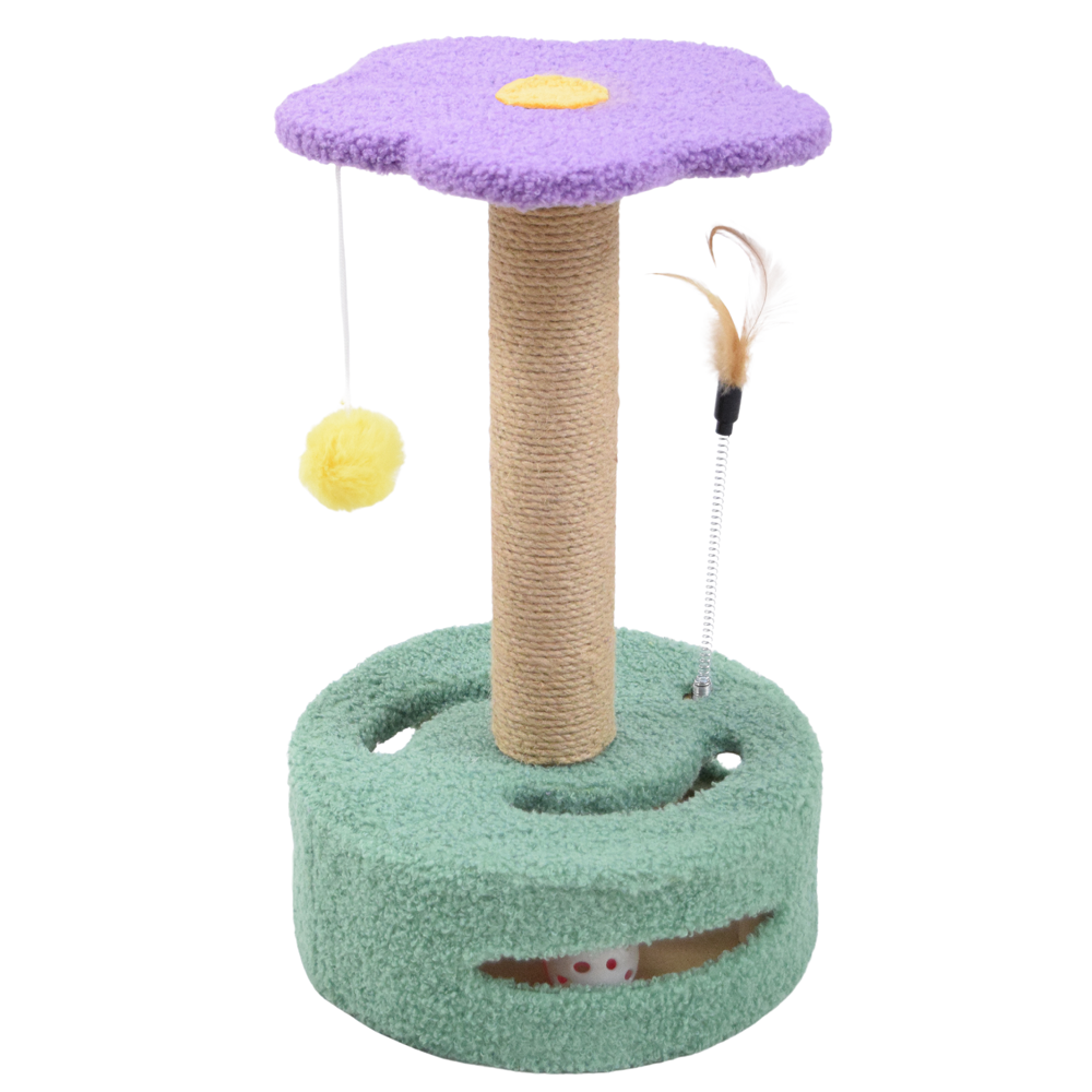 FurryLiving Bloom Multi Level Cat Tree Scratcher 3 in 1 Interactive Toy Tower for Cats