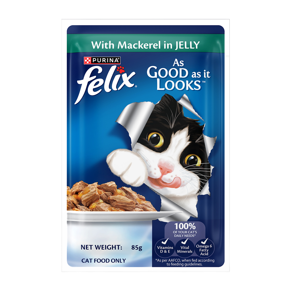 Purina Felix with Mackerel in Jelly Complete and Balanced Adult Cat Wet Food image 9