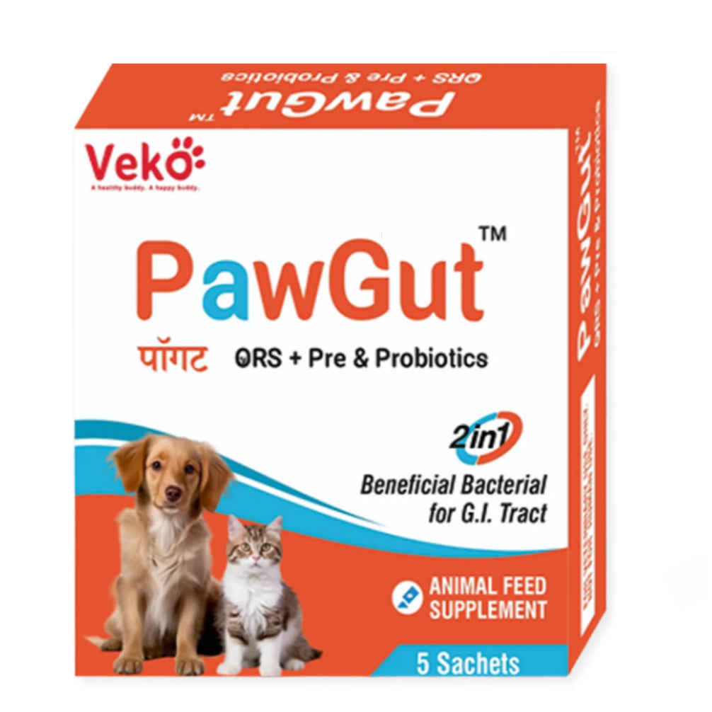 Veko PawGut ORS + Pre & Probiotics Sachets for Dogs and Cats