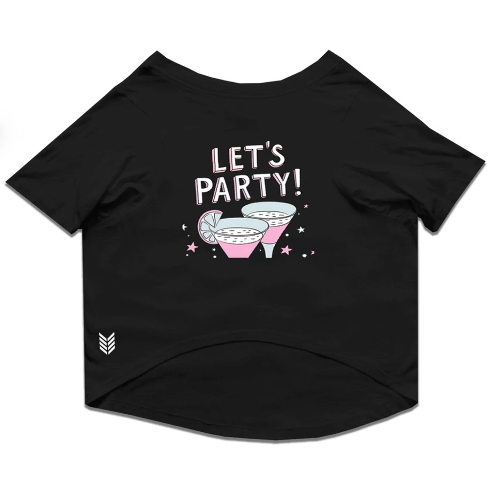 Ruse "Let's Party" Printed Half Sleeves Unisex T Shirt for Dogs and Pet Parents (Black) image 2
