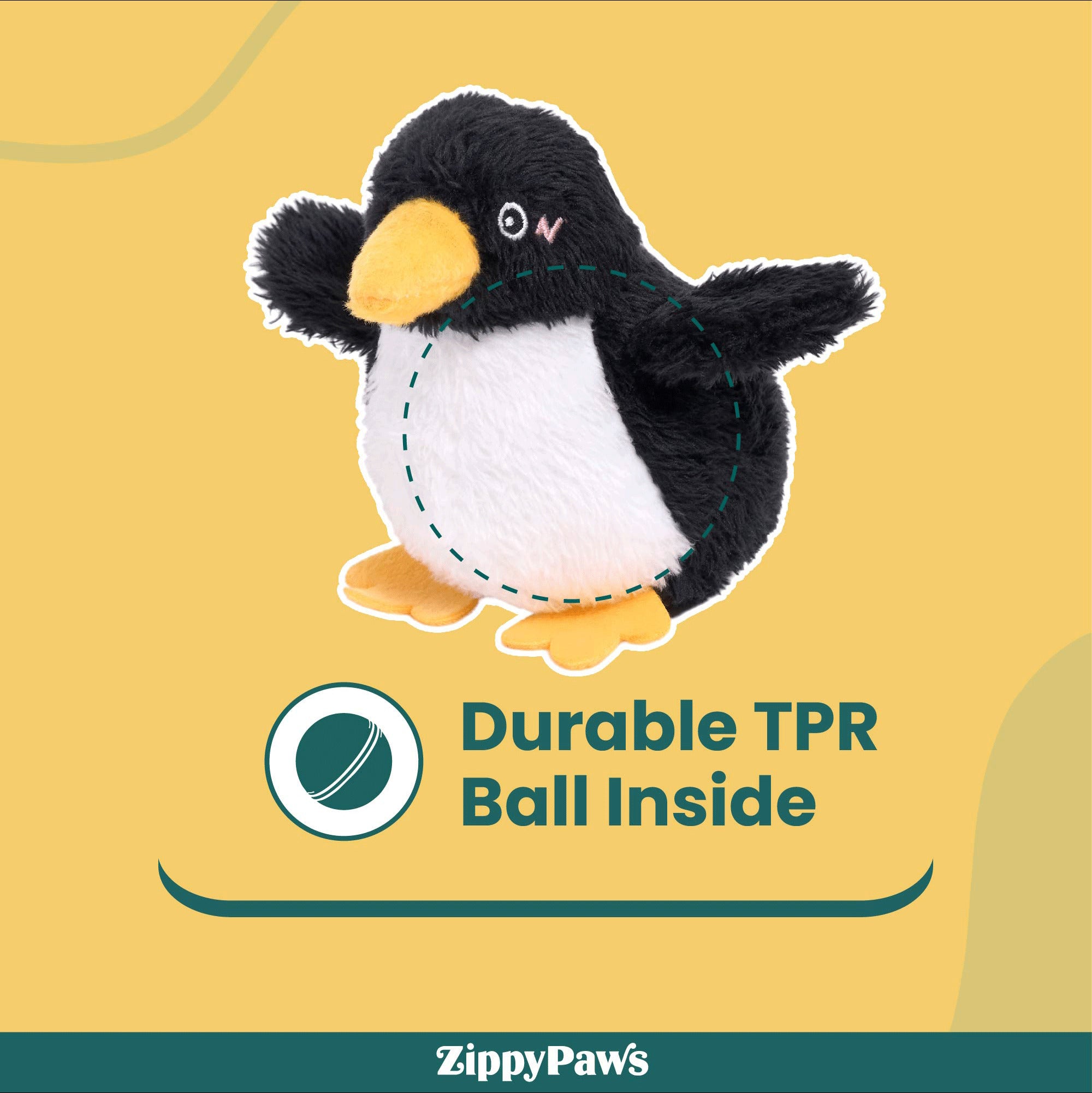 Zippy Paws ZippyTuff 2 in 1 Birdiez Penguin Plush Toy for Dogs image 3