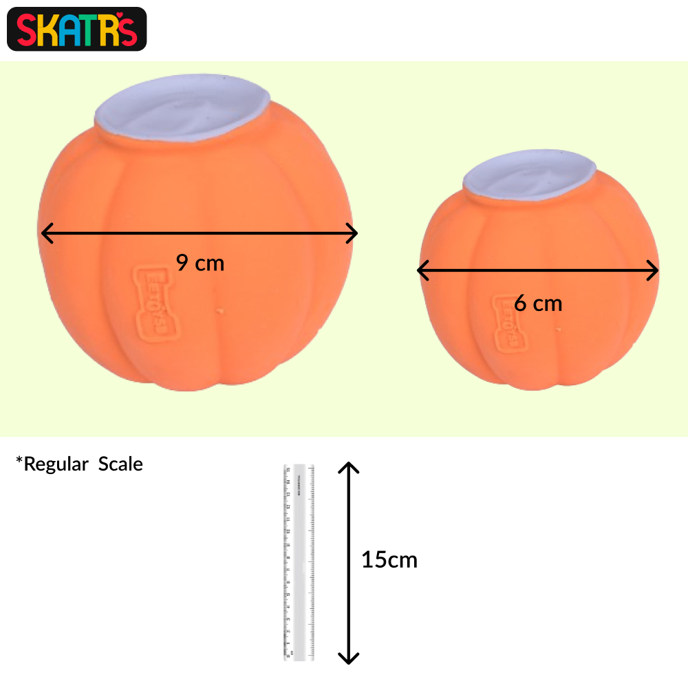 Skatrs Latex Squeaky Pumpkin Toy for Dogs and Cats (Orange) image 2
