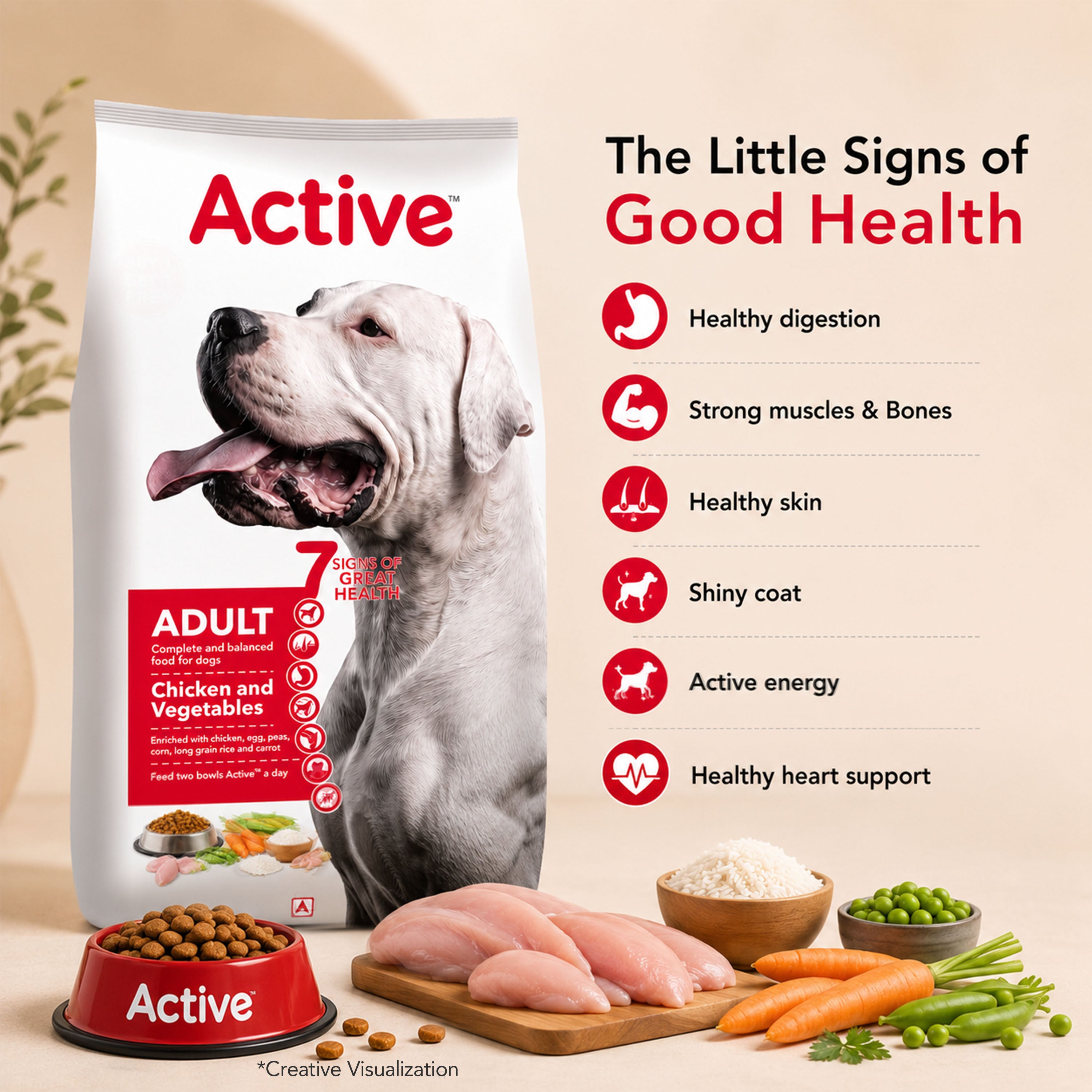 Active Chicken and Vegetables Adult Dog Dry Food (Buy 1 Get 1) image 3
