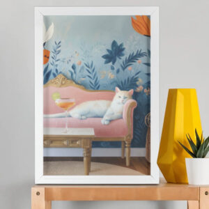 EverythingBoho Persian Queen Cat Wall Art (White)