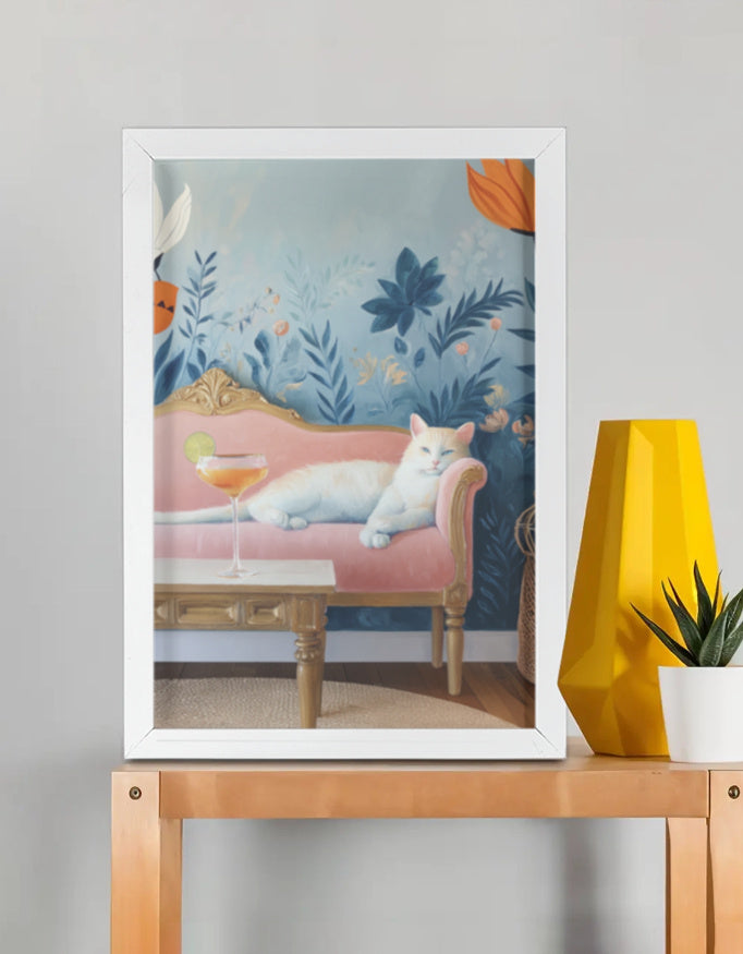 EverythingBoho Persian Queen Cat Wall Art (White) image 1