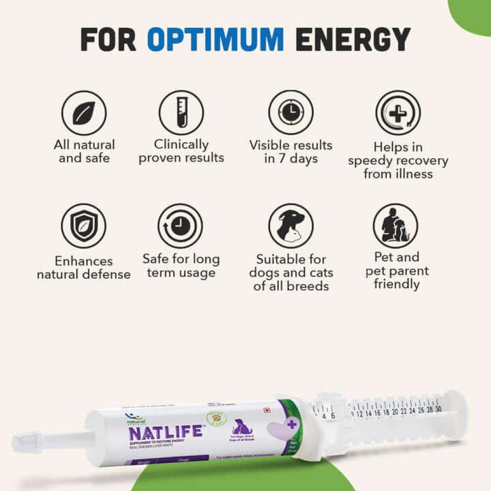 Natural Remedies Natlife Energy & Immunity Supplement Paste for Dogs and Cats image 3