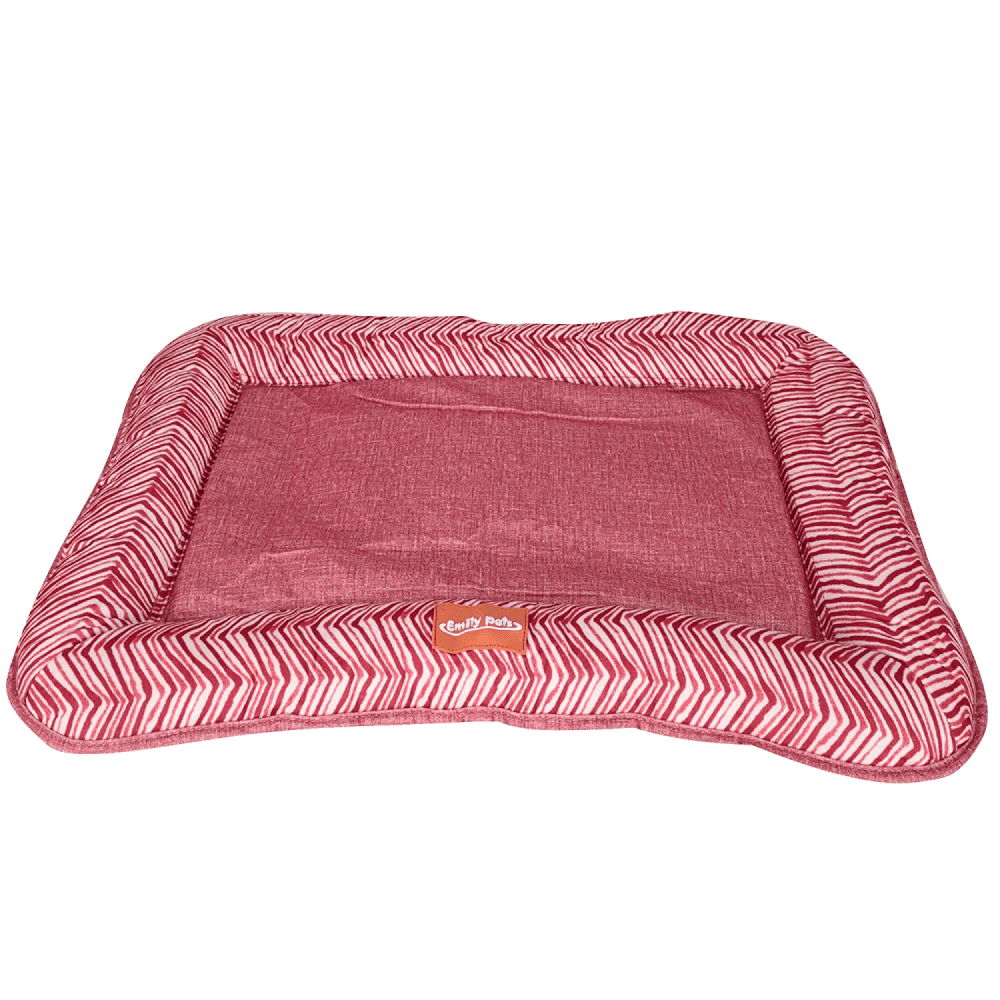 Emily Pets Rectangle Shape Bed for Dogs and Cats (Red)