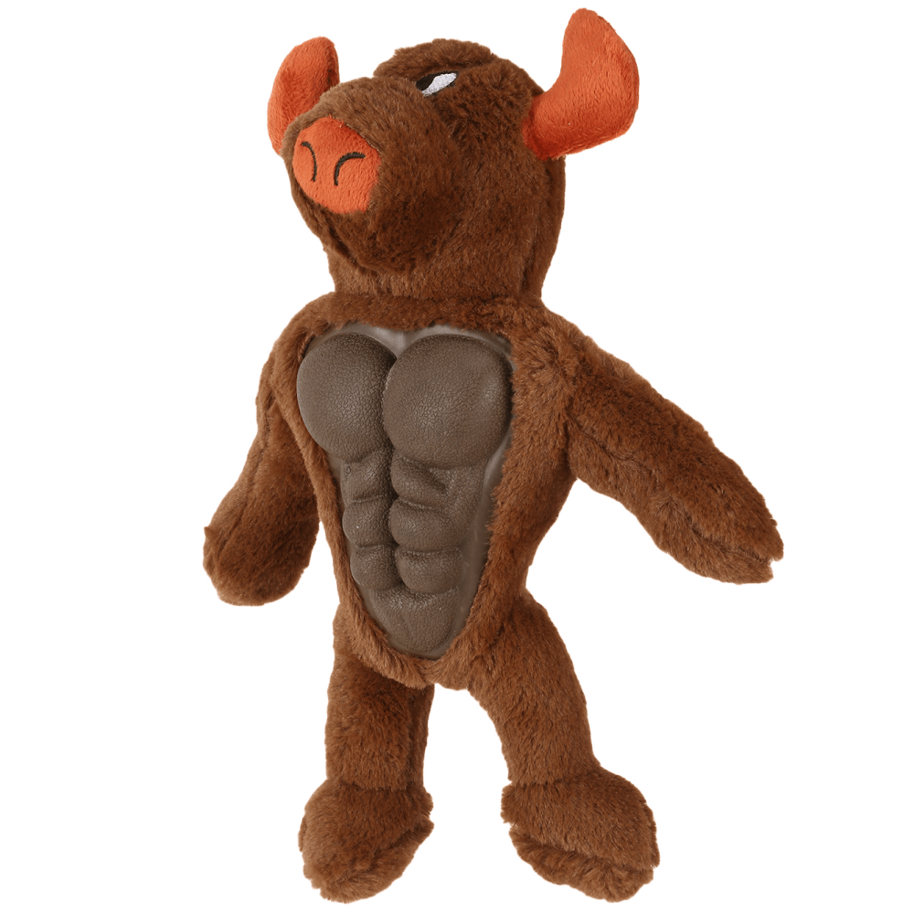 Basil Big Bull Plush Toy with Squeaky TPR for Dogs and Cats image 3