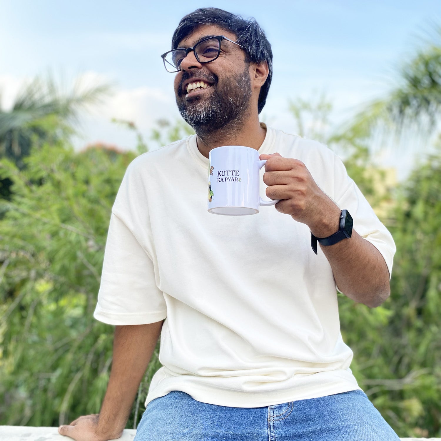 thePack Bandar Kya Jaane Ceramic Coffee Mug (White) image 4