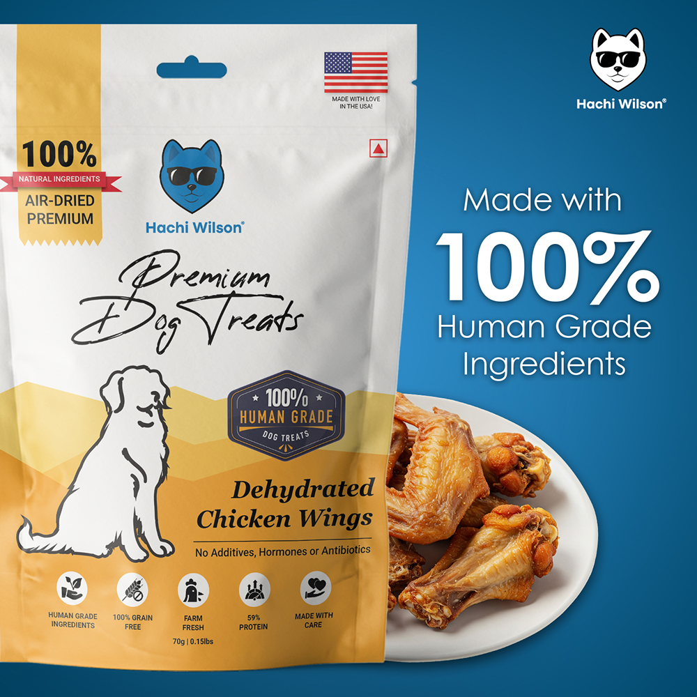Hachi Wilson Premium Dehydrated Chicken Wings Jerky Dog Treat image 3
