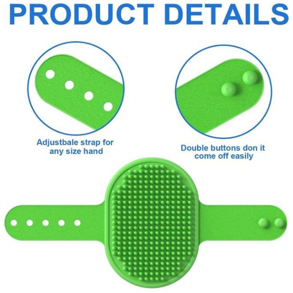 Chullbull Rubber Bristles Hand Brush Comb for Dogs (Green) image 3