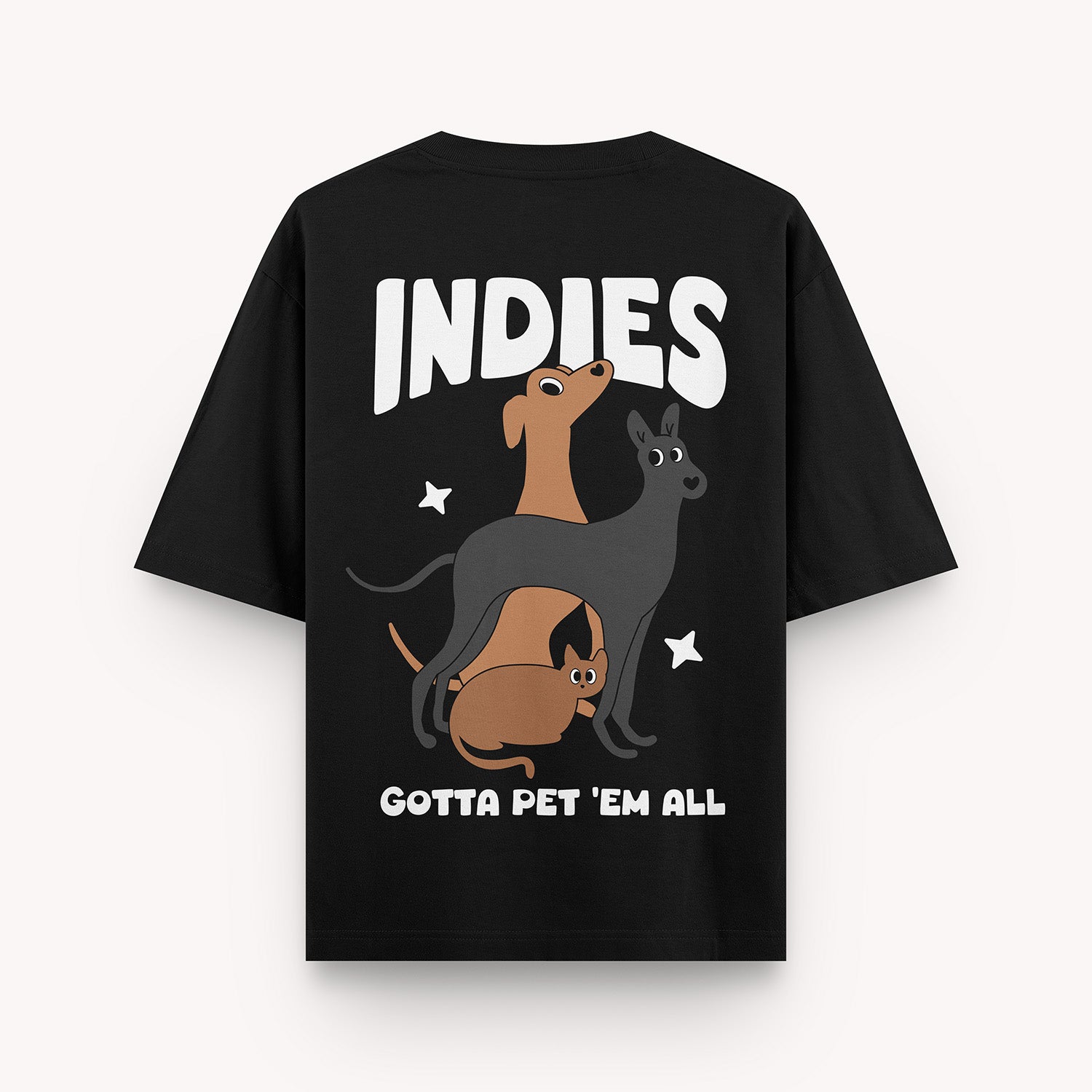 thePack Indie Merch Gotta Pet'em All Oversized T Shirt for Men and Women (Black) image 2