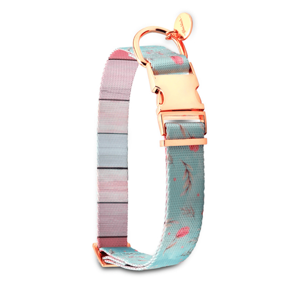 Glucklich Printed Polyester Adjustable Pet Collar for Dogs (Floral Mist) image 4