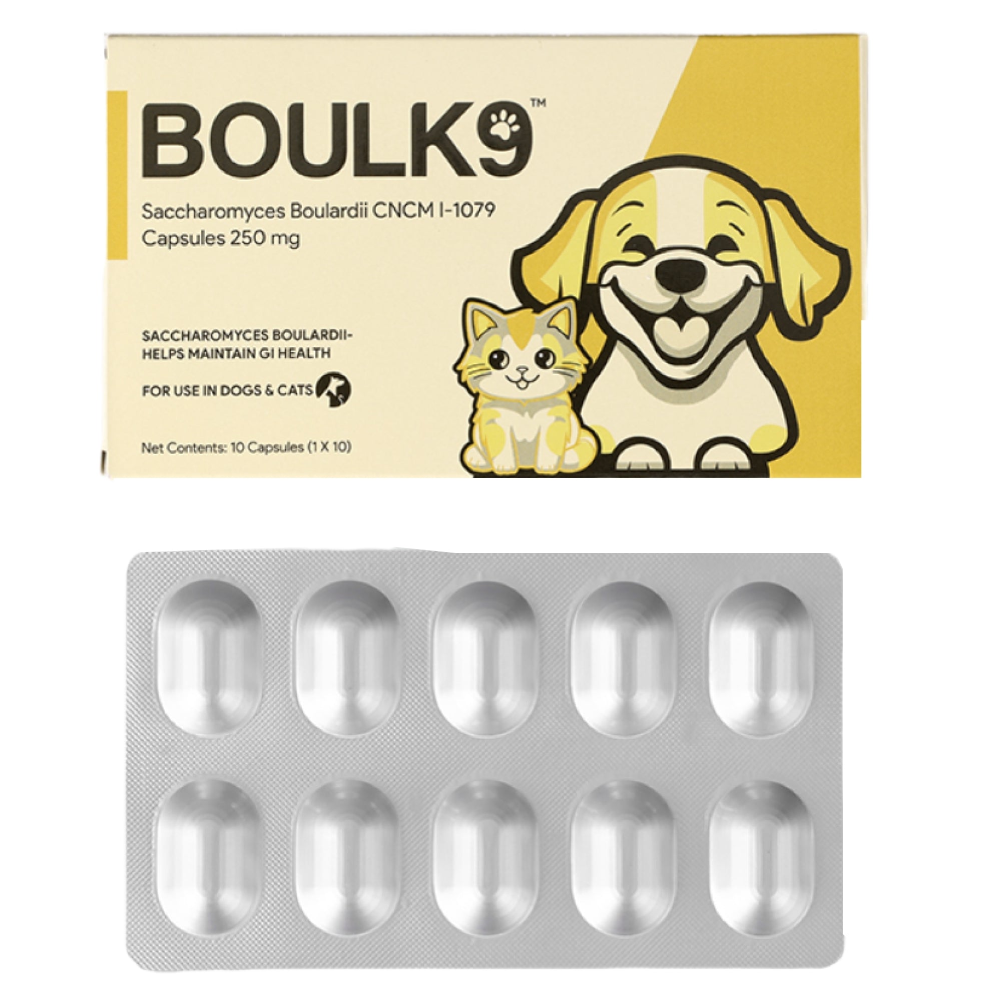 Enavant BOULK9 Capsules 250mg (Saccharomyces Boulardii) for Dogs & Cats