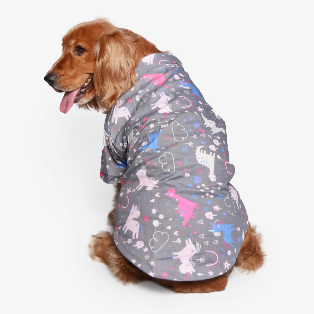 Pet Set Go Dino Wonderland Cotton Shirt for Dogs (Grey) image 3
