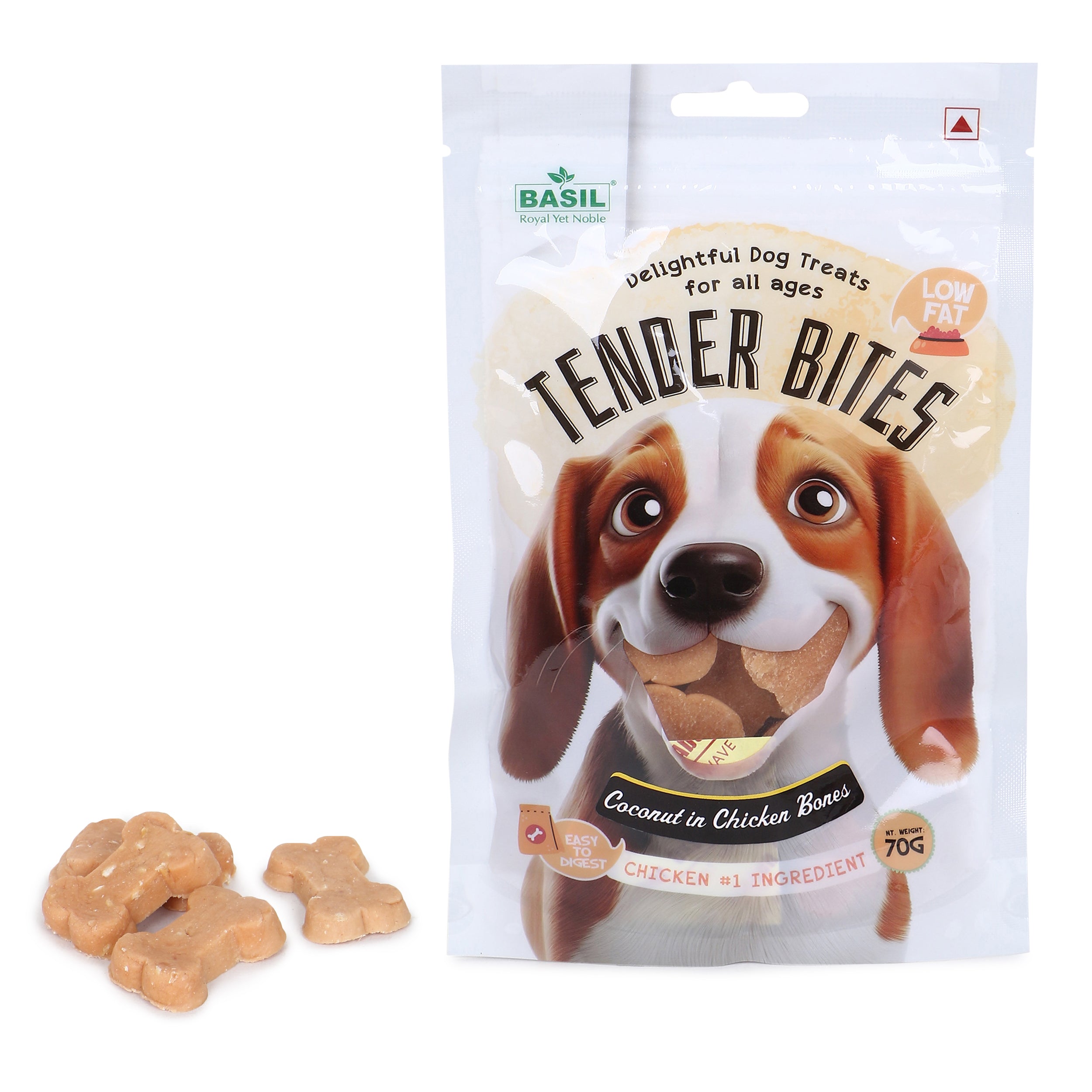 Basil Tender Bites Coconut in Chicken Bone Dog Treats image 5