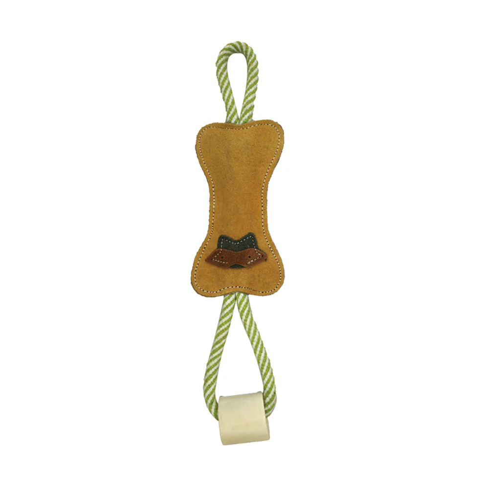 Pawpourri Bone Shaped Rope and Chew Toy for Dogs (Brown)