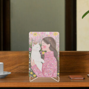EverythingBoho Cat Mom Acrylic Display Stand (White)