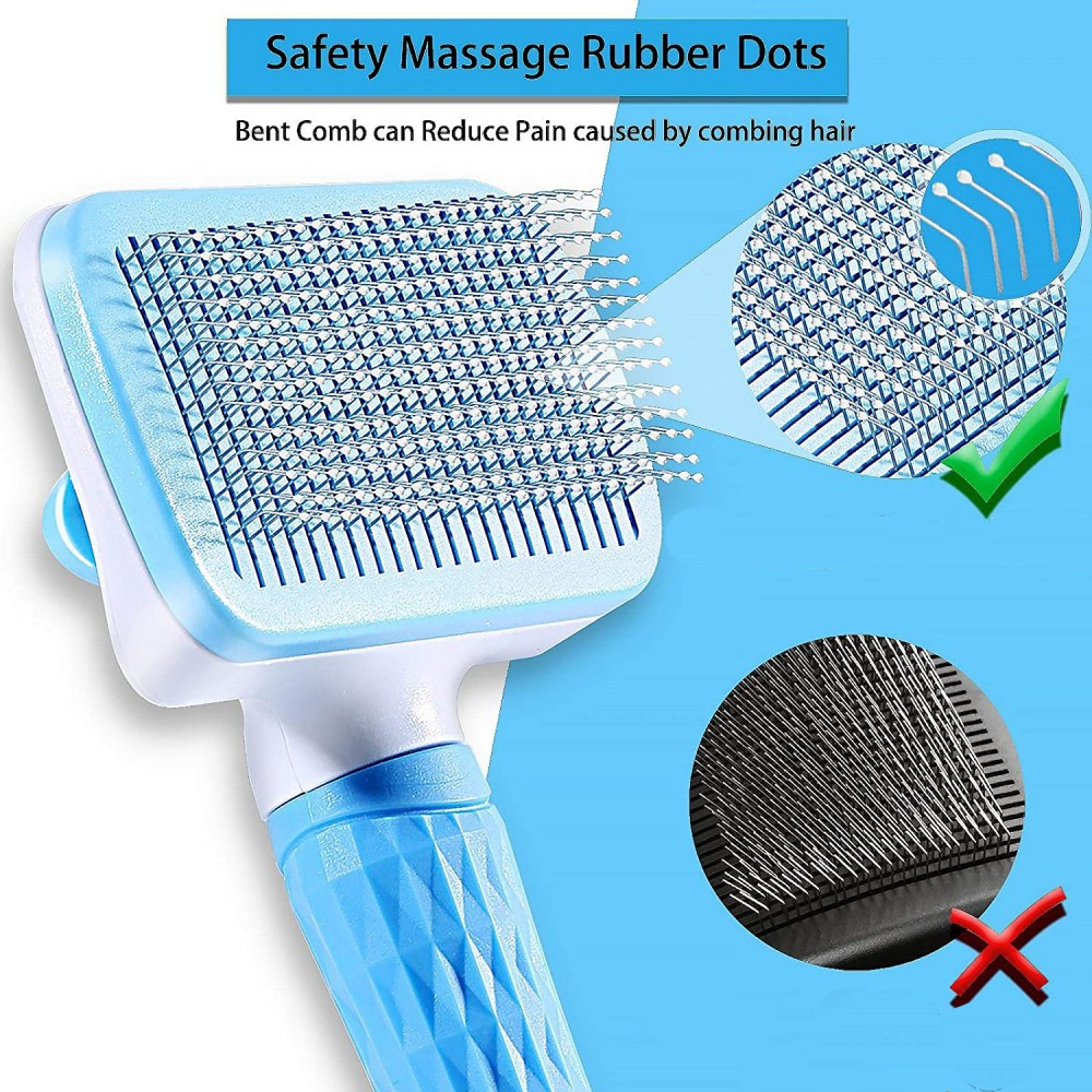 Chullbull Square Pin Slicker Brush for Dogs and Cats (Blue) image 3