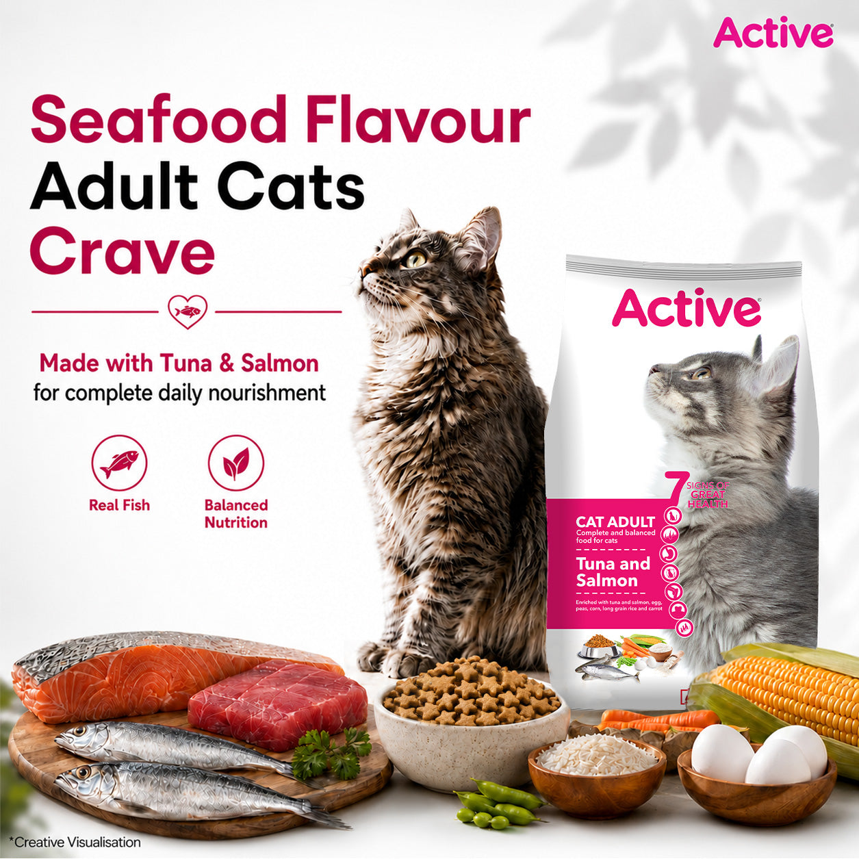 Active Tuna and Salmon Adult Cat Dry Food (Buy 1 Get 1) image 2