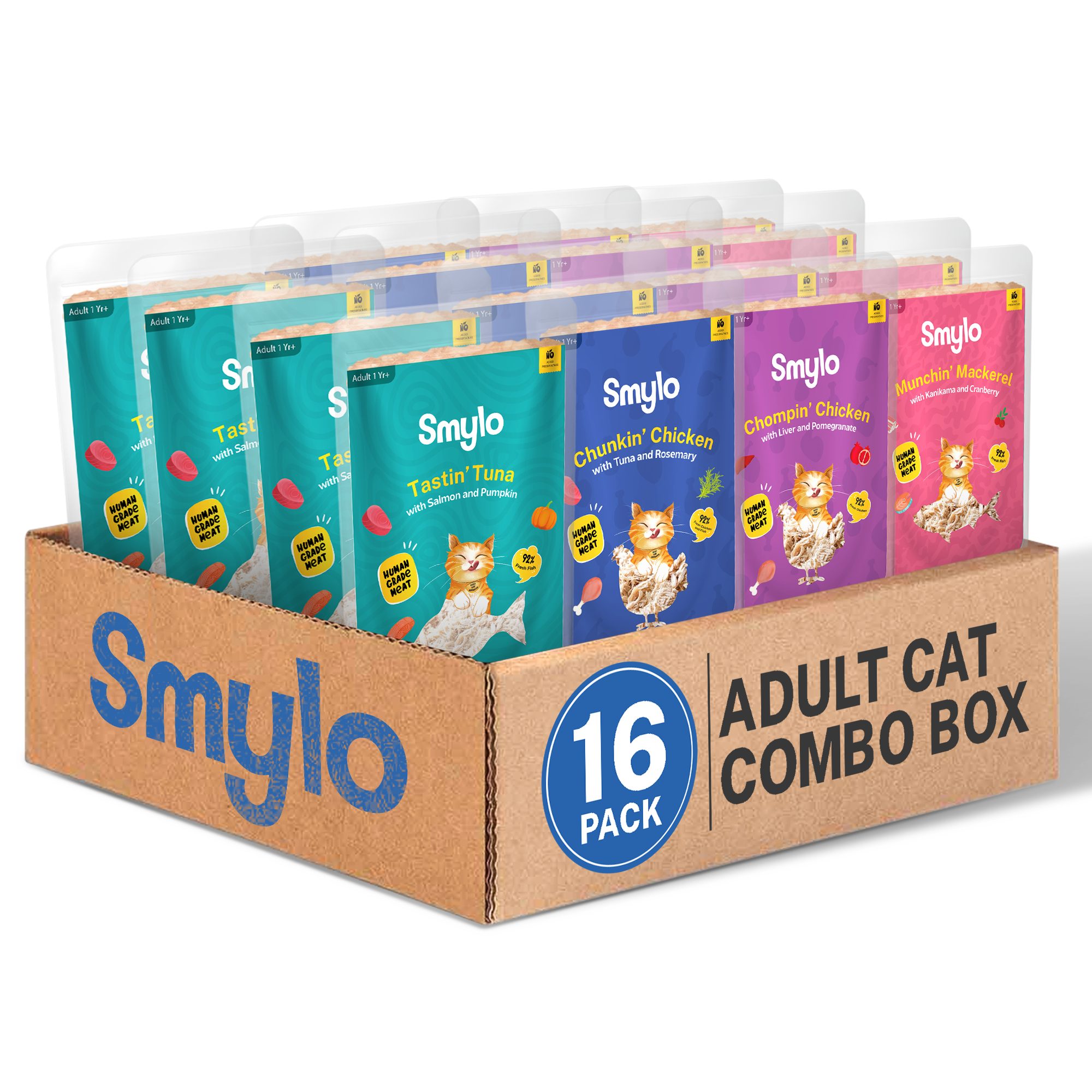 Smylo Adult Variety Combo, Tuna, Chicken & Mackerel, Fresh & No-Preservative Wet Cat Food image 3