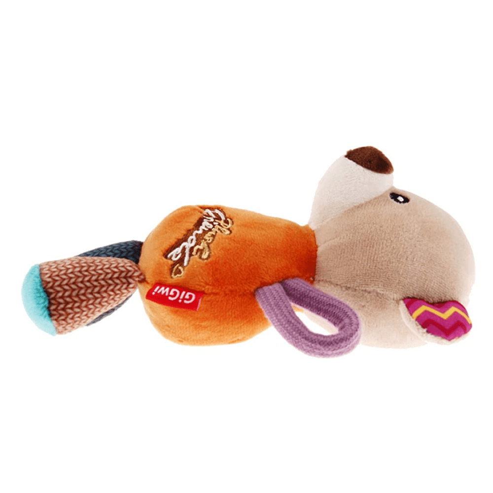 GiGwi Plush Friendz with Squeaker Bear Toy for Dogs (Orange) image 7