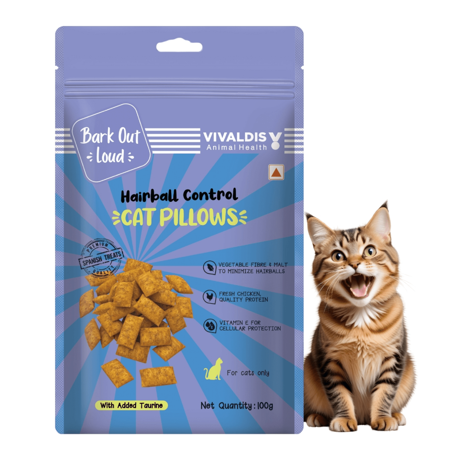 Bark Out Loud by Vivaldis Hairball Control and Sensitive Gut Pillow Cat Treats Combo image 8