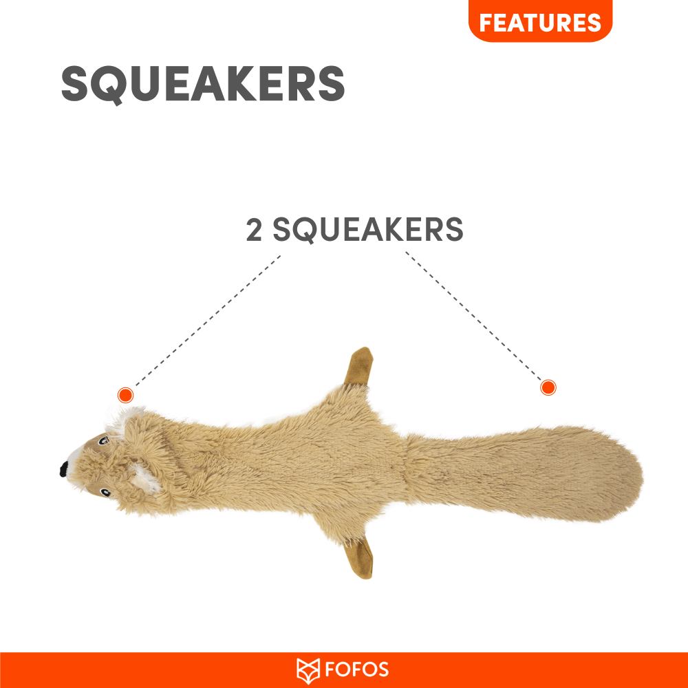 Barkbutler x Fofos Skinneez Squirrel Toy for Dogs (Brown) image 5
