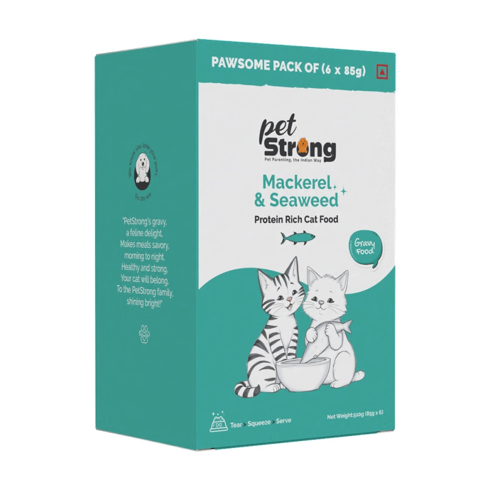 PetStrong Tuna and White Fish & Mackerel and Seaweed in Gravy Cat Wet Food Combo image 8