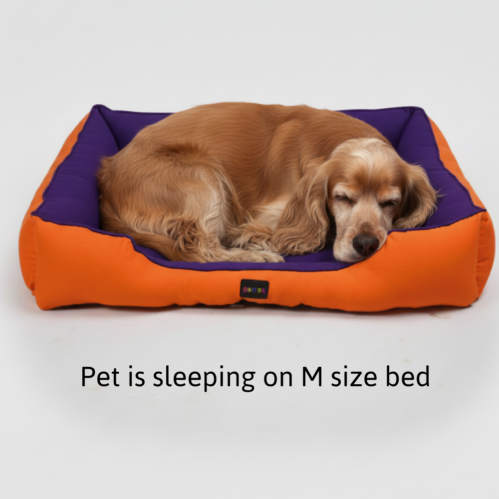 Skatrs Square Shaped Bed for Dogs & Cats (Orange/Purple) image 4