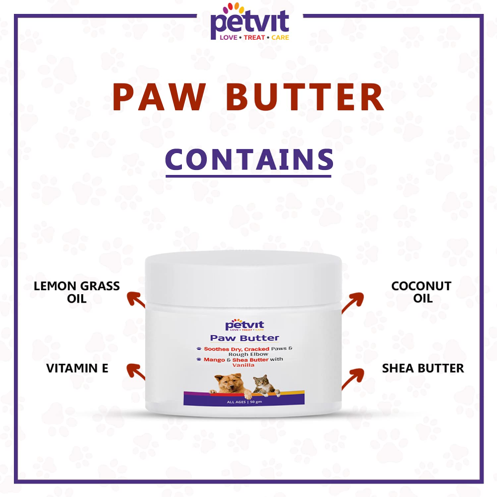 Petvit Mango Shea Butter & Lemon Grass Oil Paw Butter for Dogs and Cats image 3