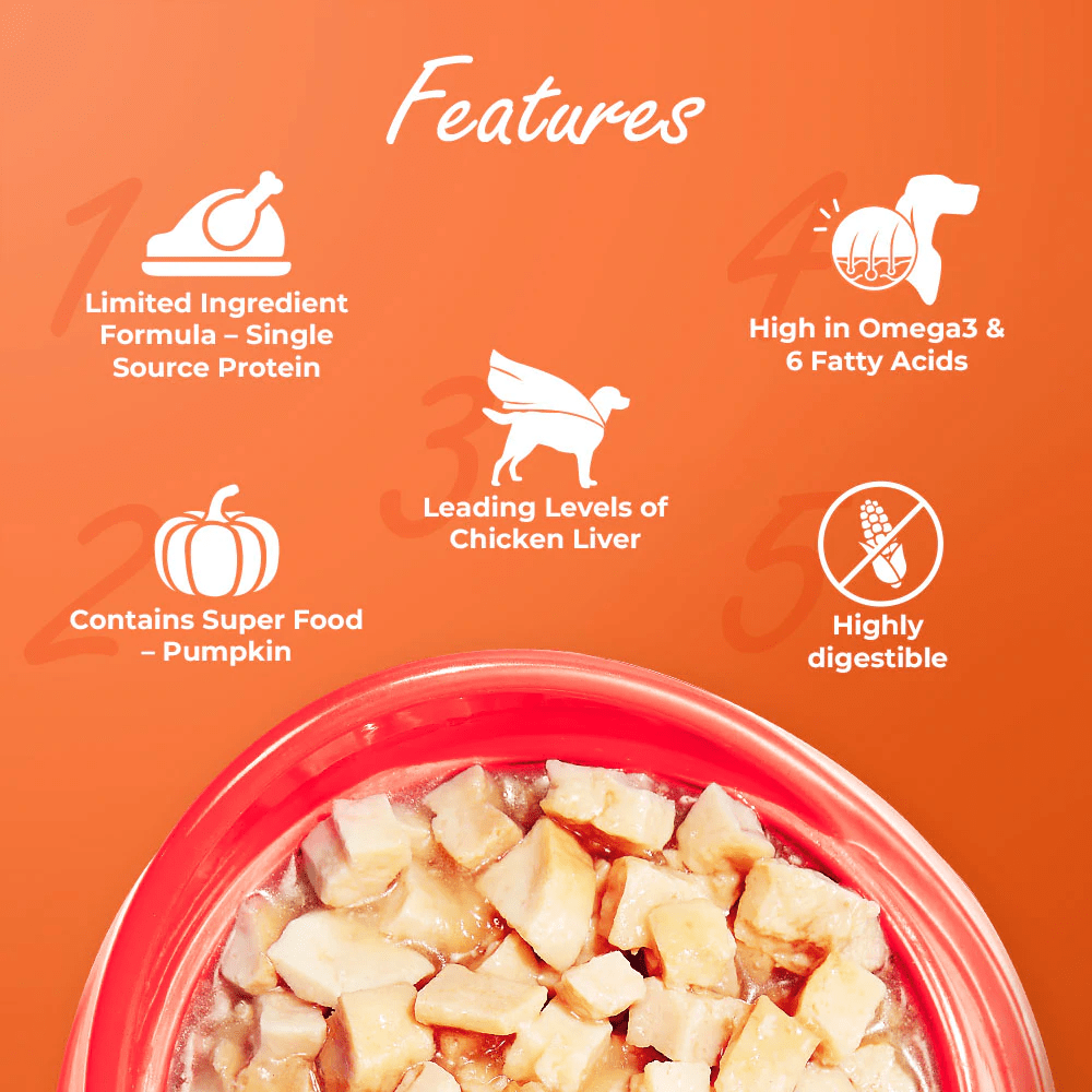 Kennel Kitchen Supreme Cuts in Gravy Chicken Liver Recipe with Pumpkin Puppy & Adult Dog Wet Food (All Life Stage) image 5