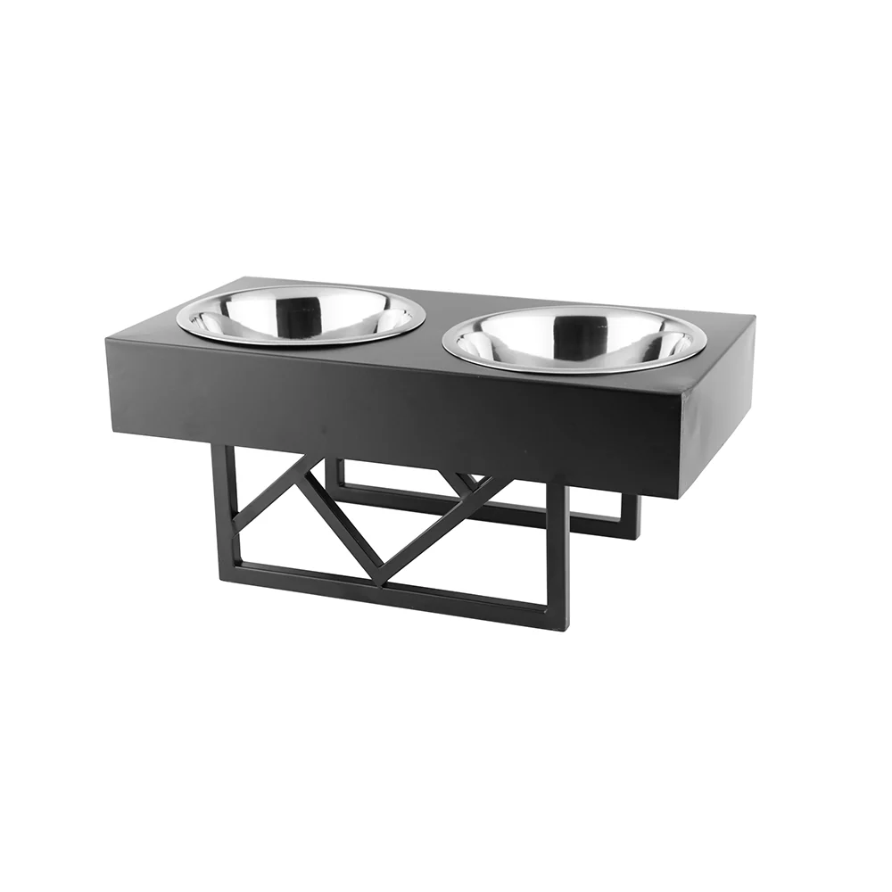 Pawpourri Premium Metal Elevated Adjustable Diner for Dogs (Black) image 1