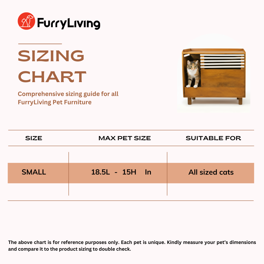 FurryLiving Lulu Litter Cabinet for Cats (Honey) image 6