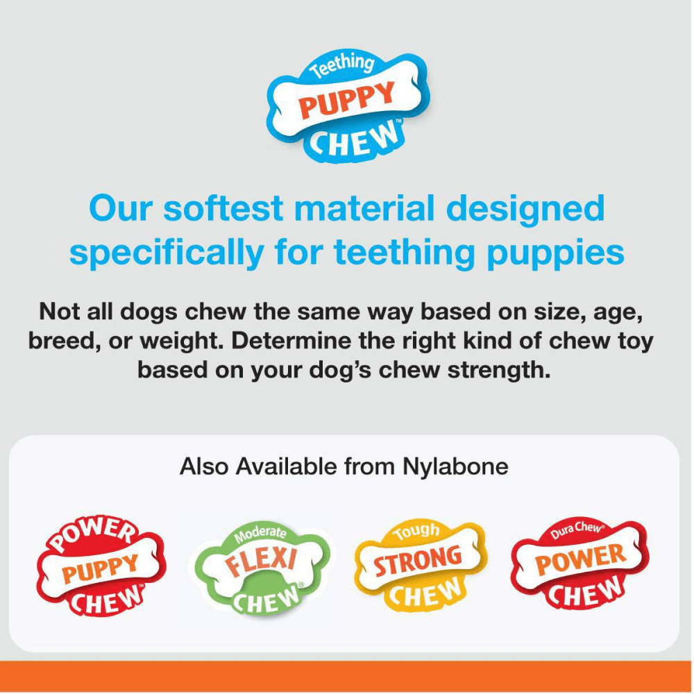 Nylabone Puppy Teething Chicken Medley Flavoured Chew and Ring Bone Toy for Dogs (Brown) image 5