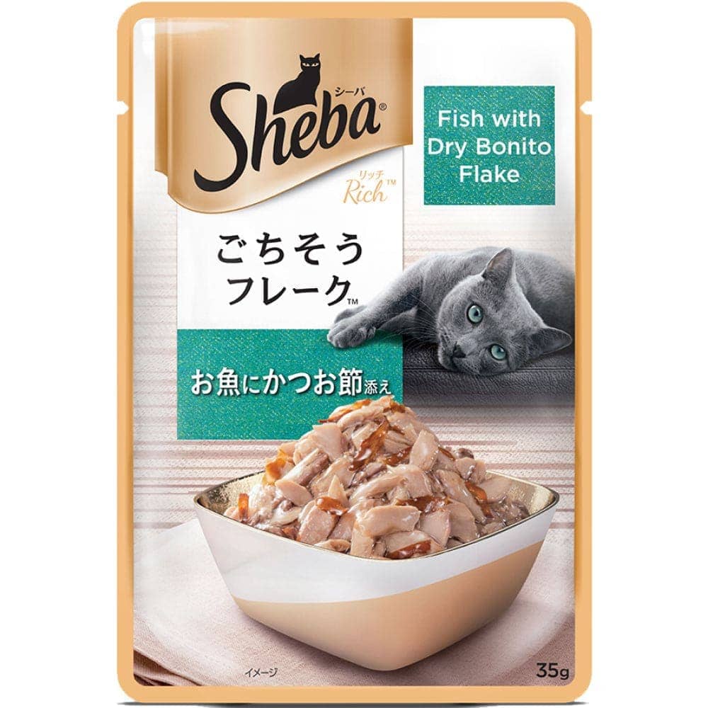 Sheba Fish with Dry Bonito or Skipjack Flake Premium Cat Wet Food and Chicken Flavour Irresistible All Life Stage Cat Dry Food Combo image 6
