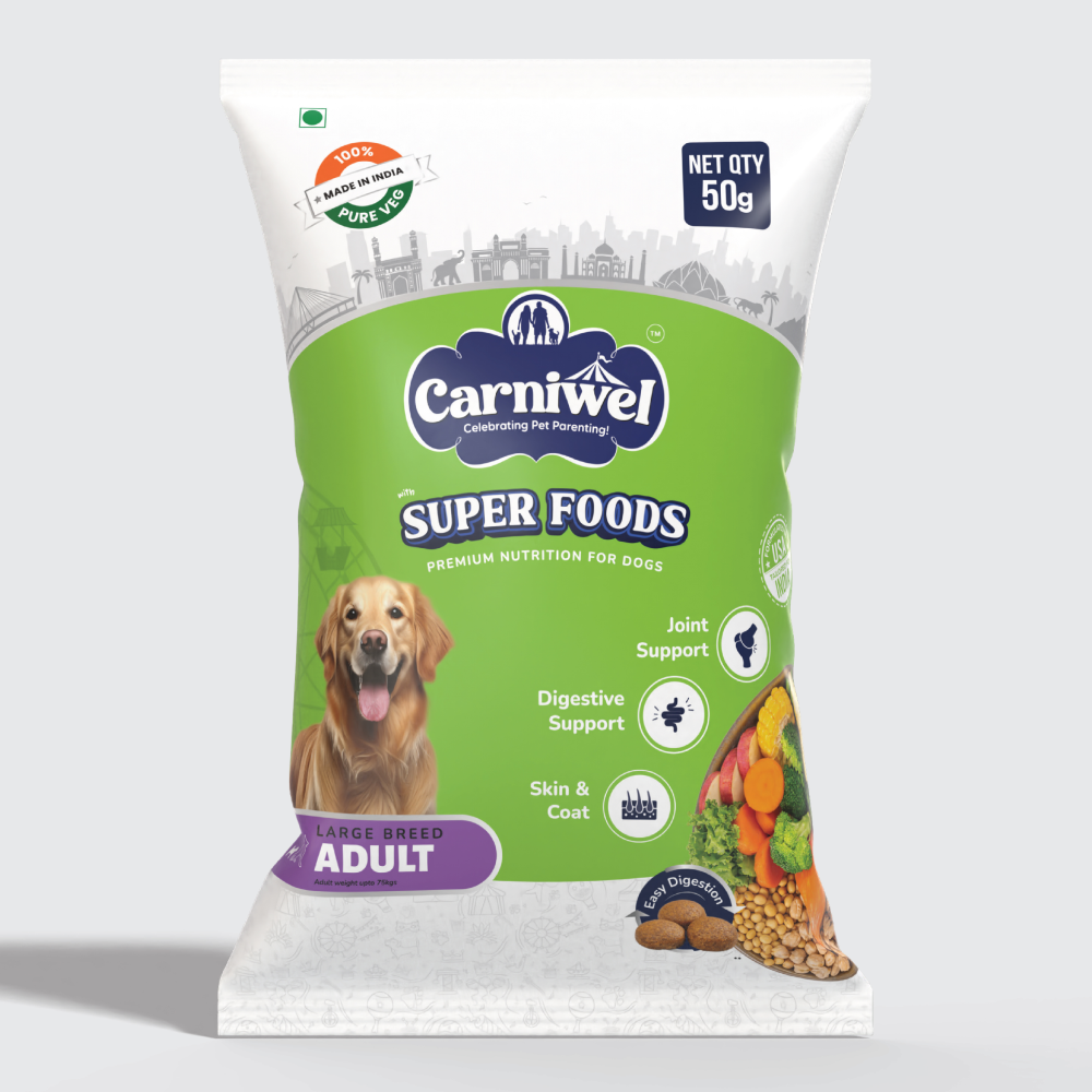 Carniwel Superfoods Veg For Large Breed Adult  Dog Dry Food (50g)