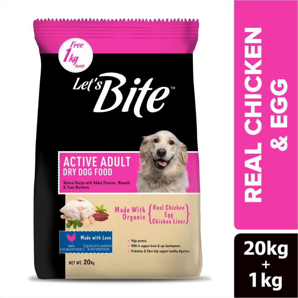 Let's Bite Active Adult Chicken Dry Food for Dogs (Limited Shelf Life)