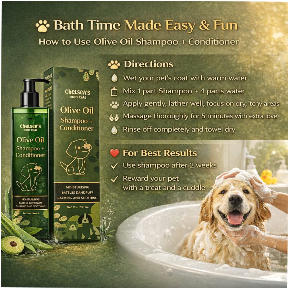 Chelsea’s Body Care Olive Oil Shampoo + Conditioner for Dogs & Cats image 6
