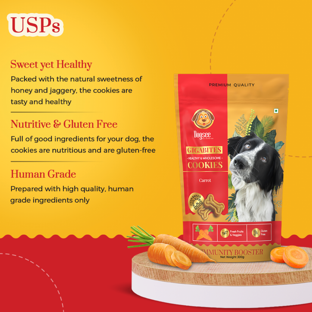 Dogsee Gigabites Carrot Flavoured Cookie Dog Treats image 5