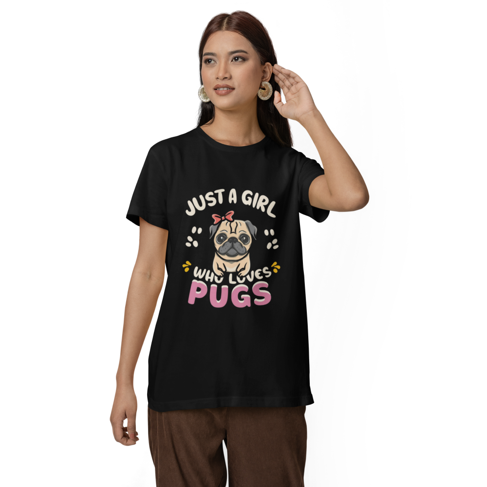 Seek Buy Love Just A Girl Loves Pugs Tshirt image 4
