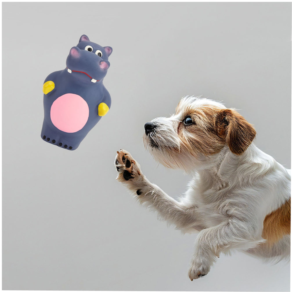 Fofos Hippo Shaped Latex Toy for Dogs image 4