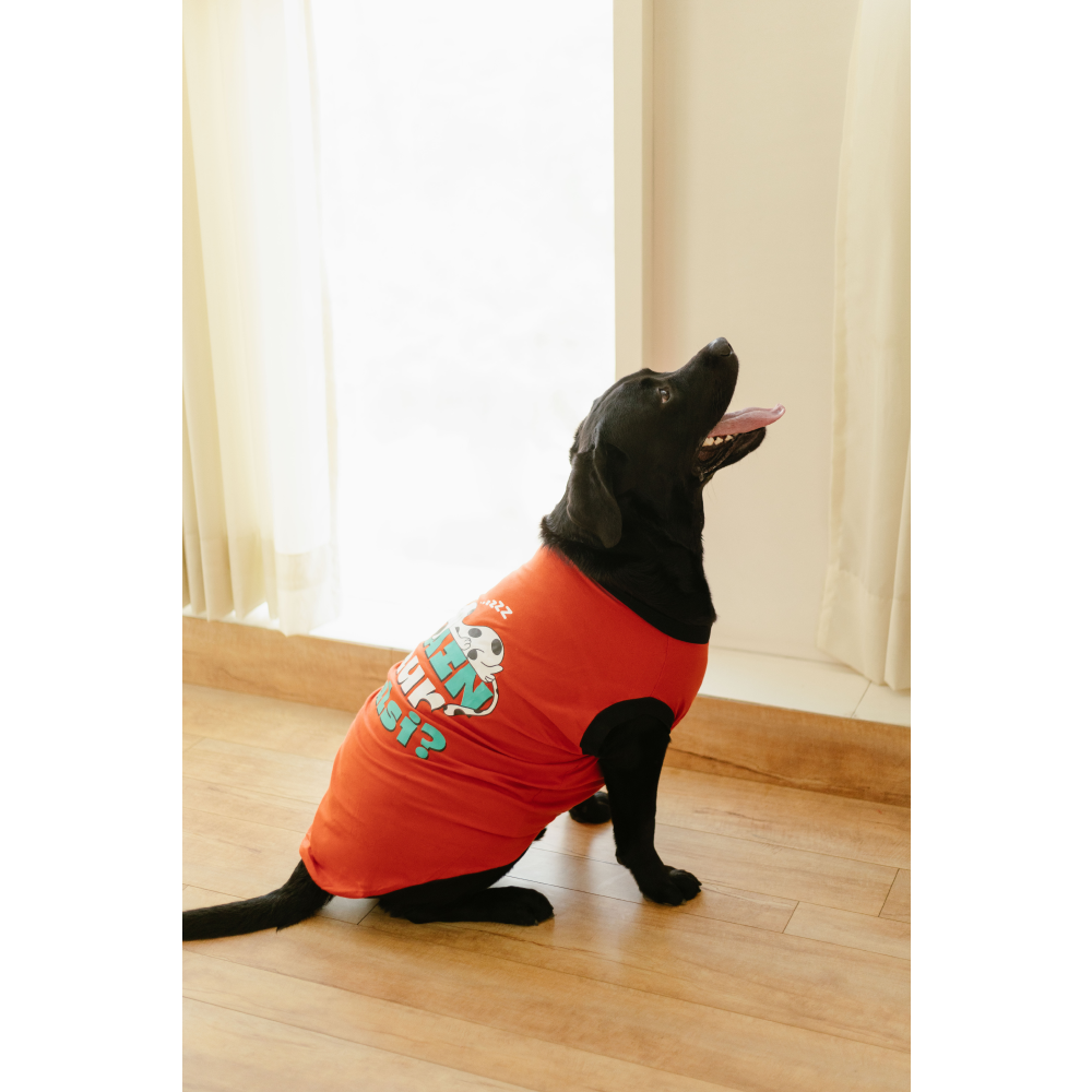 Pet Set Go Main Aur Aalsi T-shirt for Dog (Red) image 9