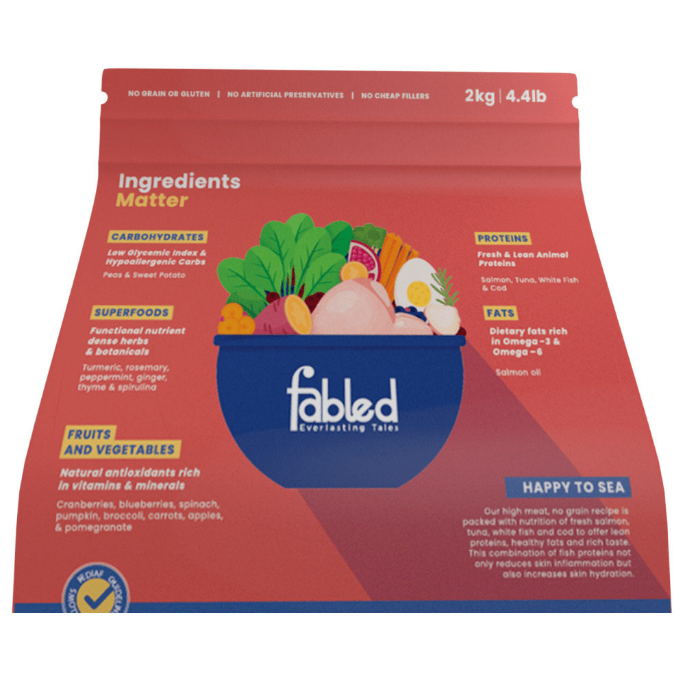 Fabled Happy to Sea Fresh Salmon Tuna White Fish and Cod Adult Dog Dry Food image 4