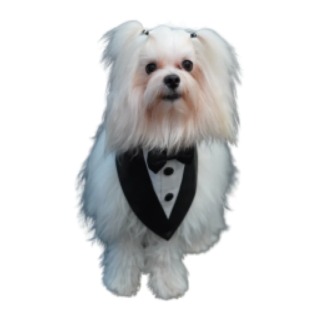 Floof & Co Tux Bandana for Dogs (White & Black) image 2