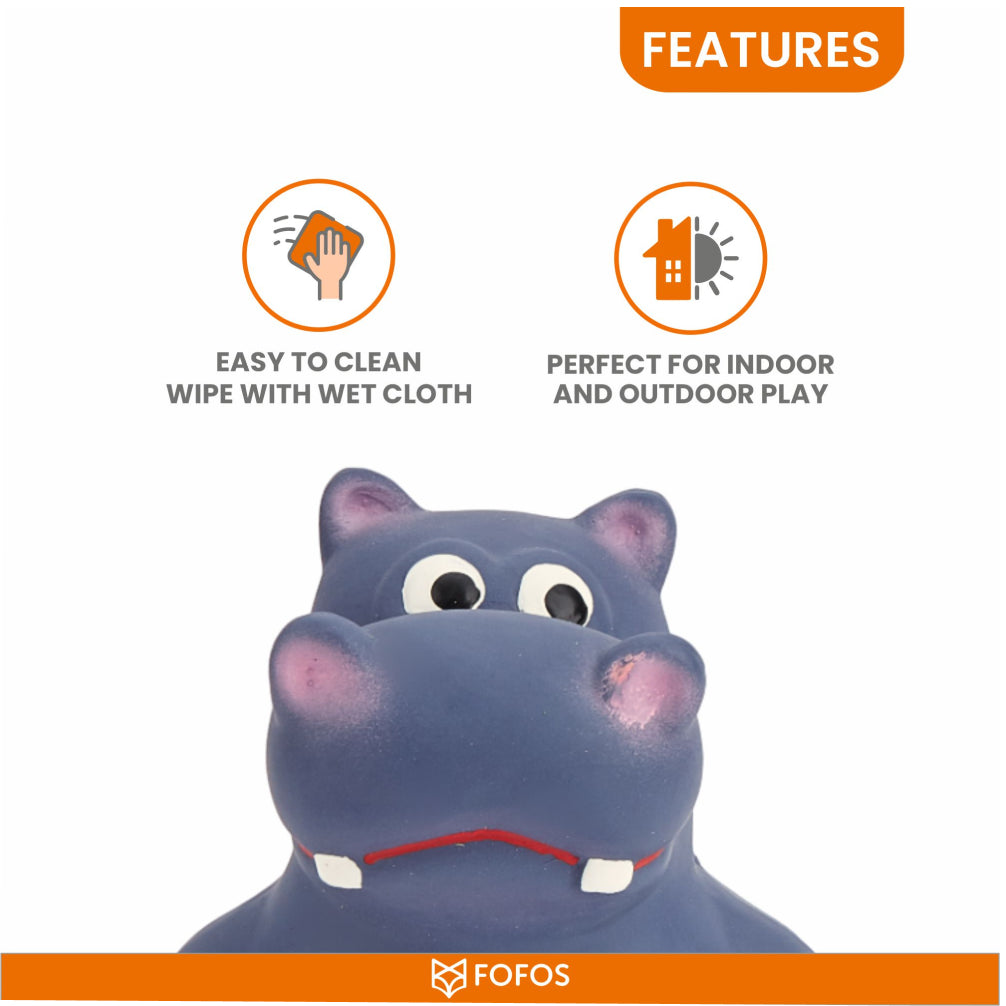Fofos Hippo Shaped Latex Toy for Dogs image 6
