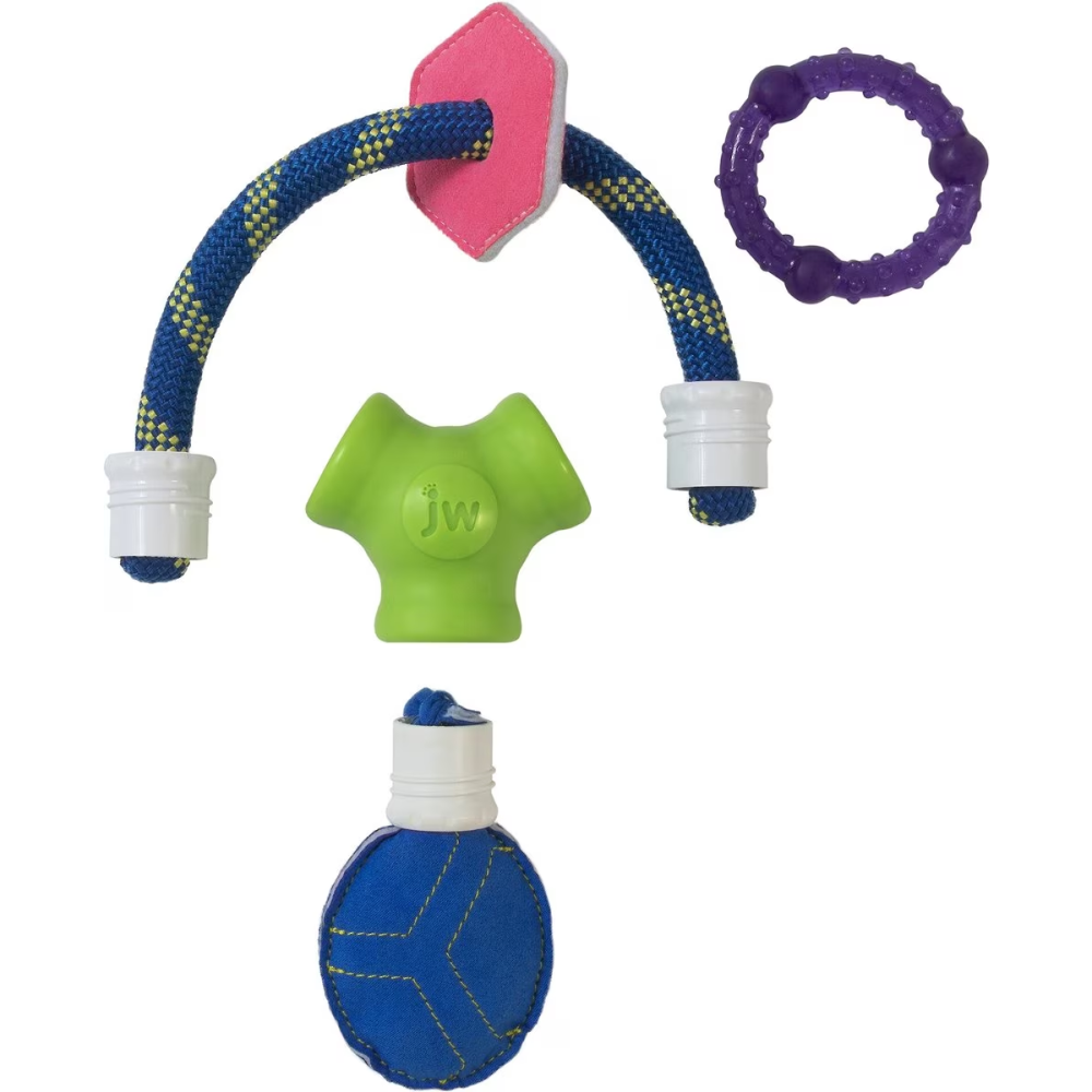 JW Puppy Connects Soft ee Toy for Dogs (Multi Colour) image 3