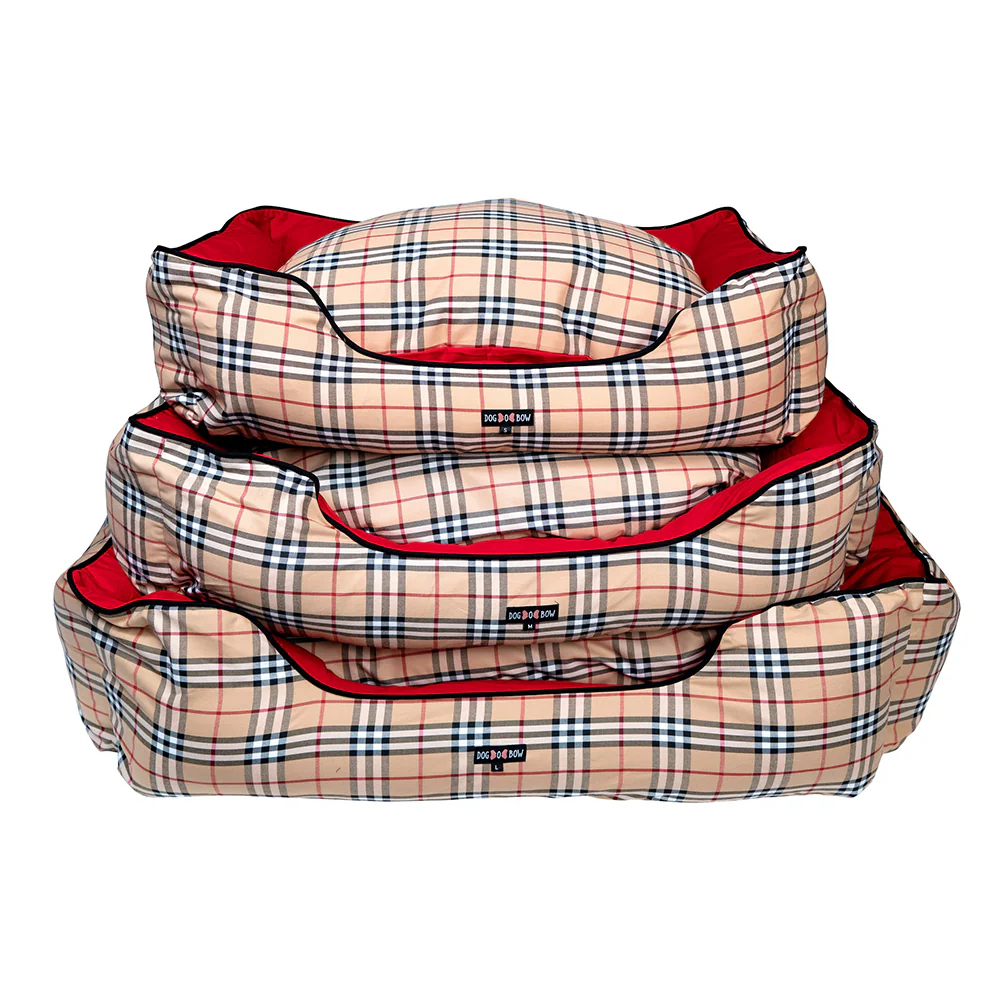 Dogobow Check Rectangle Bed for Dogs and Cats (Burberry) image 2