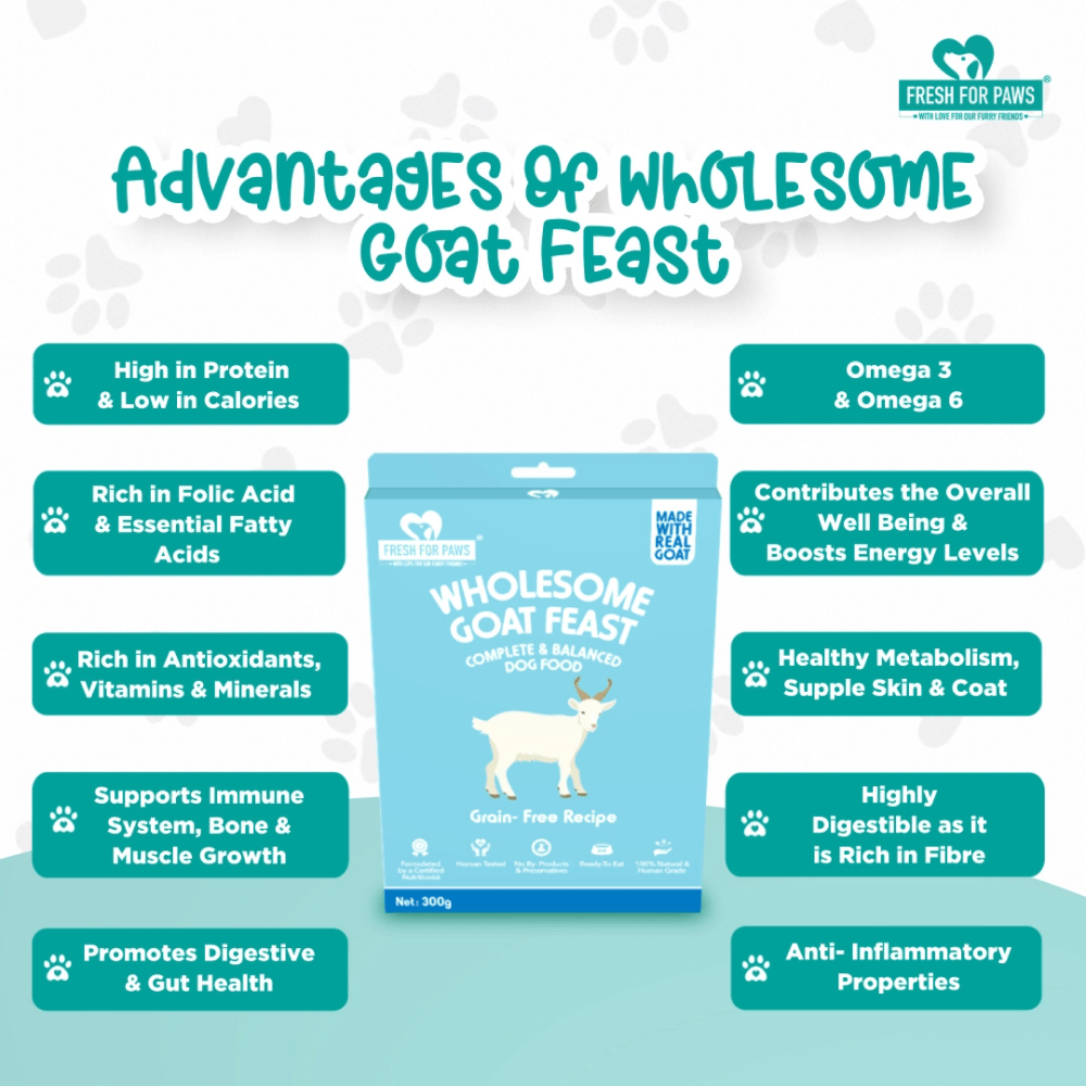 Fresh For Paws Wholesome Goat Feast Wet Food for Dogs (300g) image 6